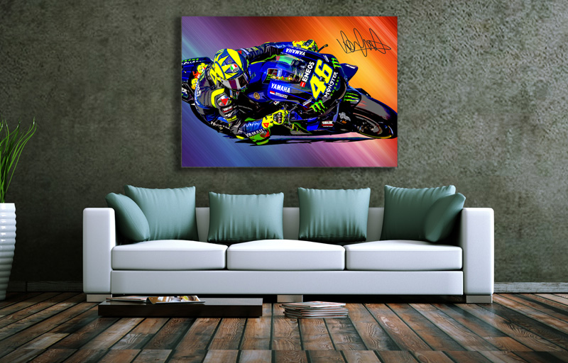 Wandbild Valentino Rossi, Leinwand, 1000 x 700 mm 